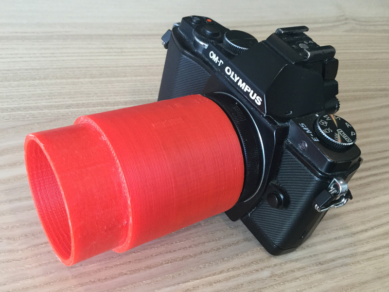 Fusion360 3d printed astrophotography extension tube omd em5 